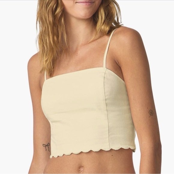 Florence By Mills Tops - Florence by Mills:  Scalloped Crop Top